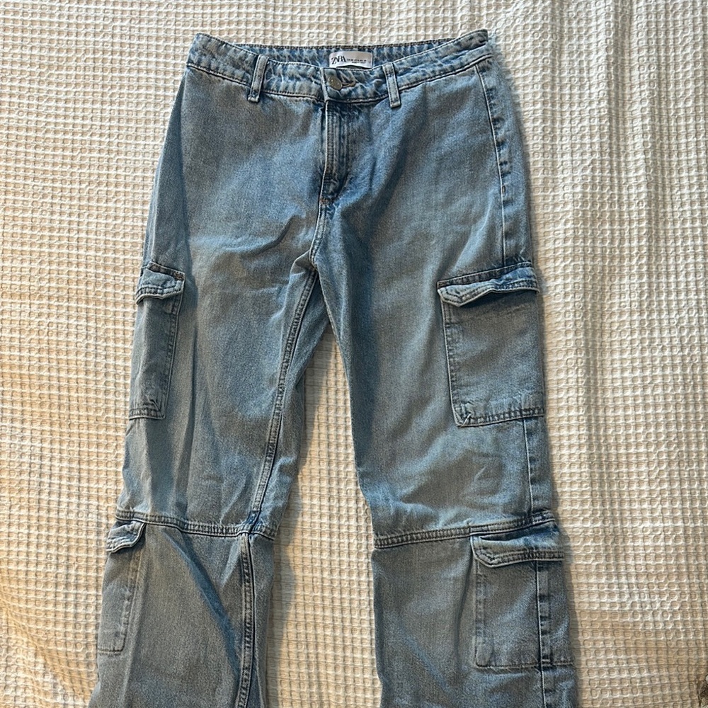 Zara Women's Blue Flare & Wide Leg Jeans
